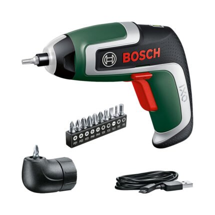 Bosch IXO Cordless Screwdriver (7th Generation; 3.6V; 2.0Ah; 5.5Nm; with Micro USB Cable; Includes Angle Attachment; Screws up to 190 Screws; in Box)